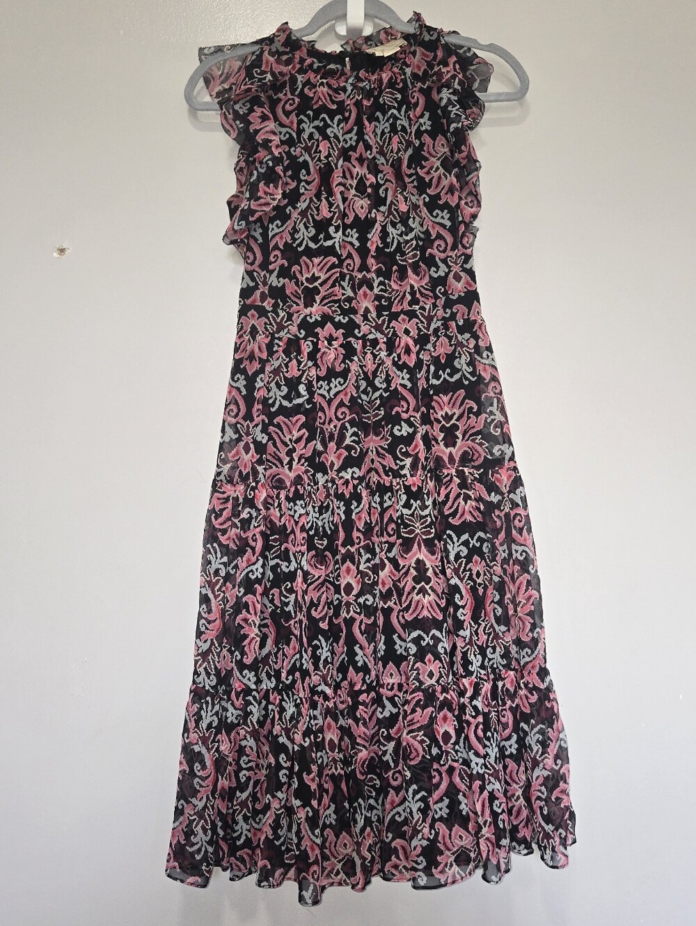 KATE SPADE Sleeveless Black Dress with Pink Floral Print